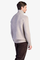 Wool-Blend Button-Neck Sweater - Beige