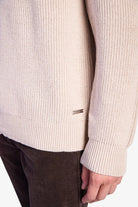 Cotton Fisherman's Rib Crewneck Sweater - Beige