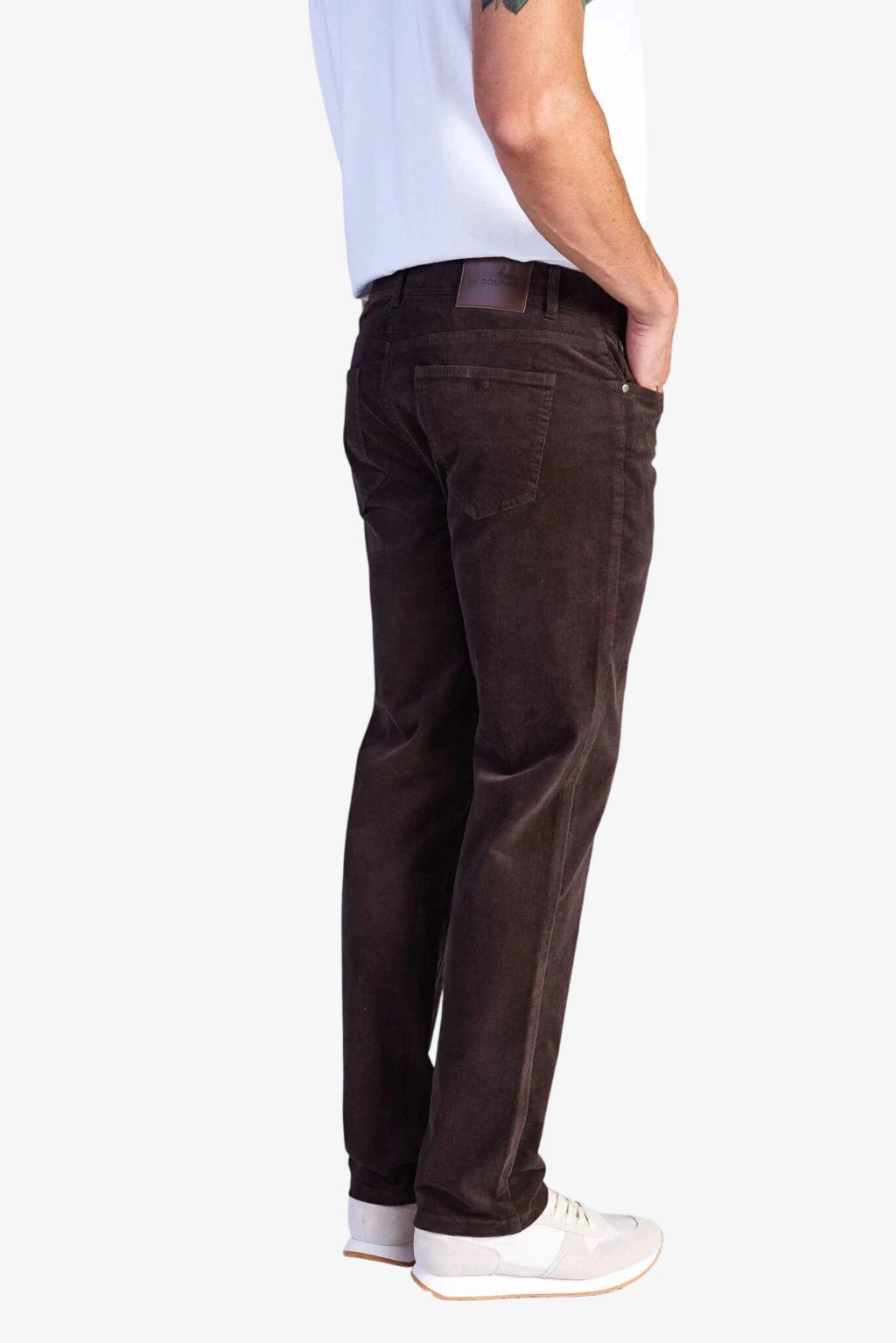Straight-Leg Five-Pocket Corduroy Pants - Coffee