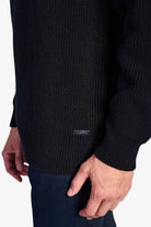 Cotton Fisherman's Rib Crewneck Sweater - Black