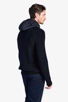Fisherman's Rib Hybrid Jacket with Nylon Hood - Black