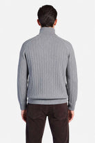 Wool-Blend Button-Neck Sweater - Medium Gray