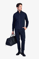Hybrid Jacket with Knit Sleeves - Dark Navy