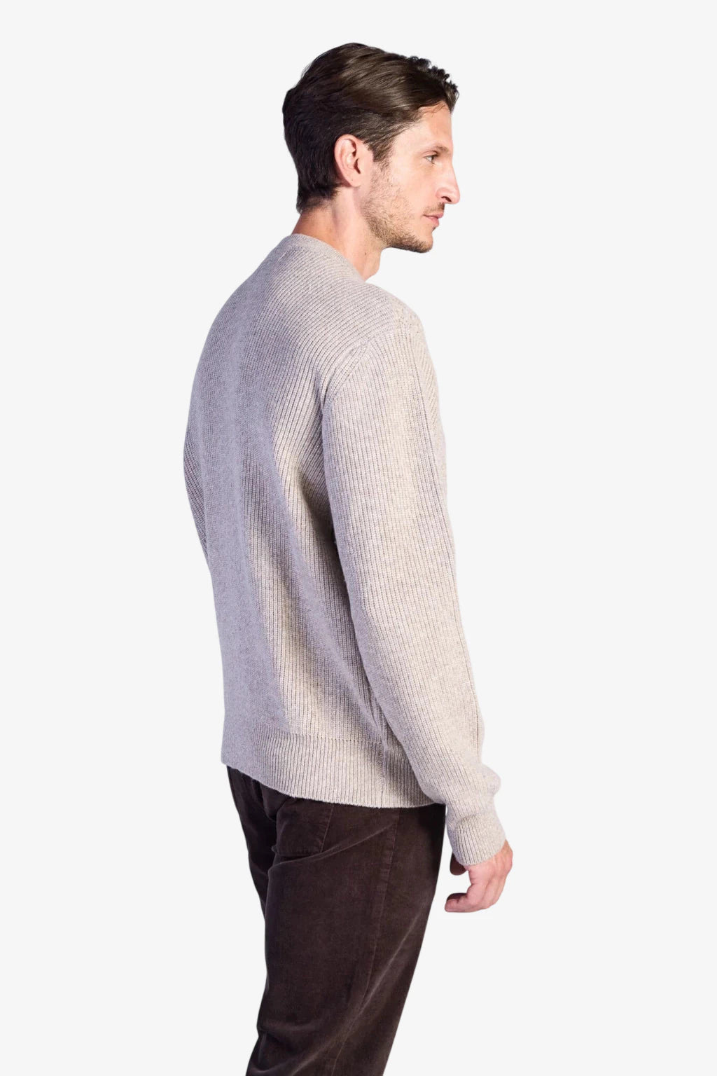 Wool-Blend Cable-Knit Sweater - Beige