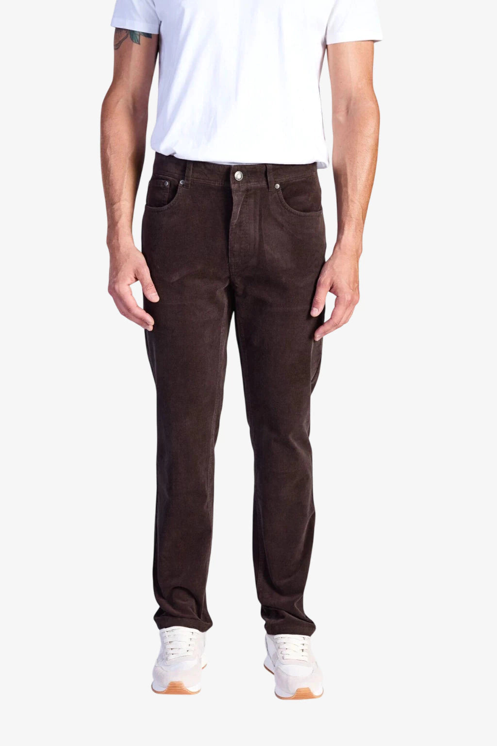 Straight-Leg Five-Pocket Corduroy Pants - Coffee