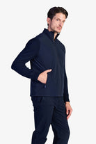 Hybrid Jacket with Knit Sleeves - Dark Navy