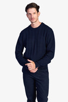 Wool-Blend Cable-Knit Sweater - Dark Navy