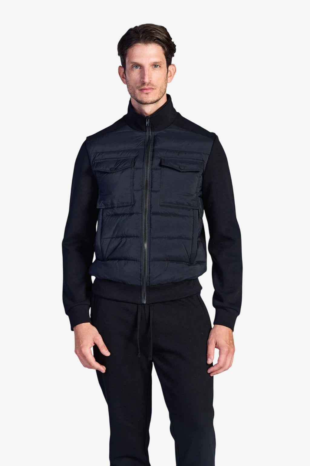 Technical Interlock Hybrid Jacket - Black